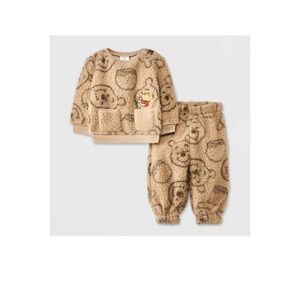 Baby Disney Winnie the Pooh Faux Shearling Fleece Set Sz 18 Mo.